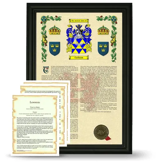 Carlsson Framed Armorial History and Symbolism - Black