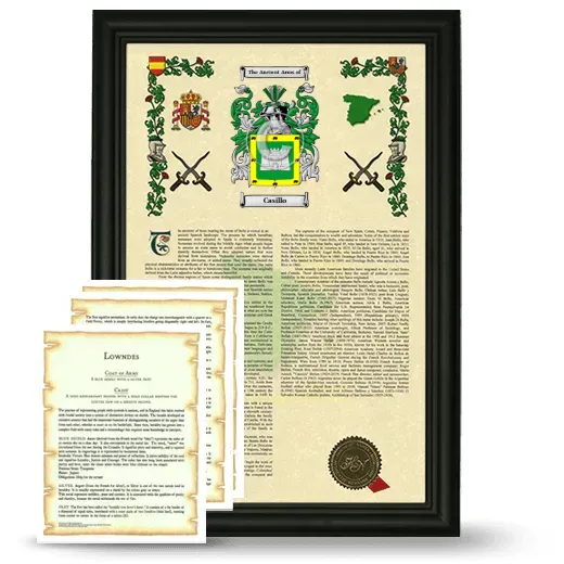Casillo Framed Armorial History and Symbolism - Black