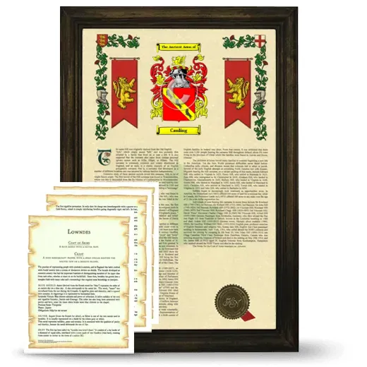 Cauling Framed Armorial History and Symbolism - Brown