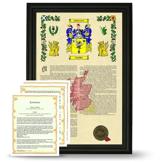 Causlen Framed Armorial History and Symbolism - Black