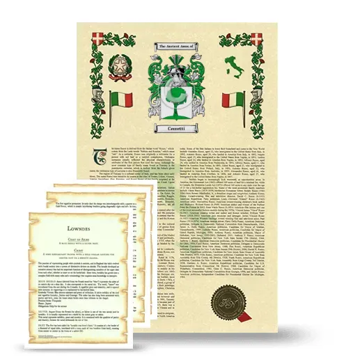 Cerretti Armorial History and Symbolism package