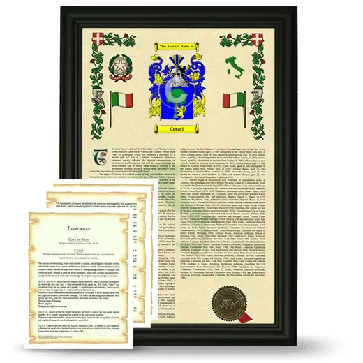 Cesari Framed Armorial History and Symbolism - Black