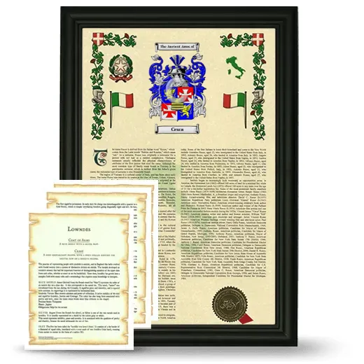Cesca Framed Armorial History and Symbolism - Black