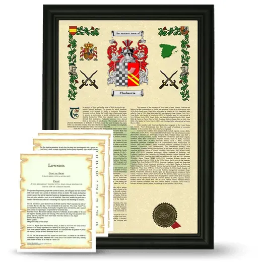 Chabarria Framed Armorial History and Symbolism - Black