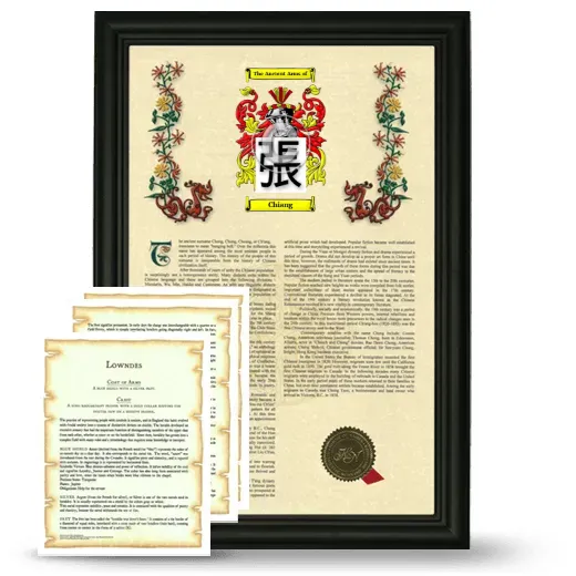 Chiang Framed Armorial History and Symbolism - Black