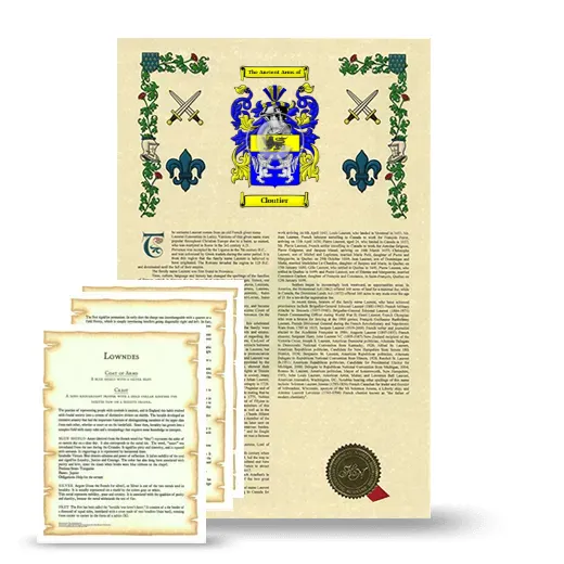 Cloutier Armorial History and Symbolism package