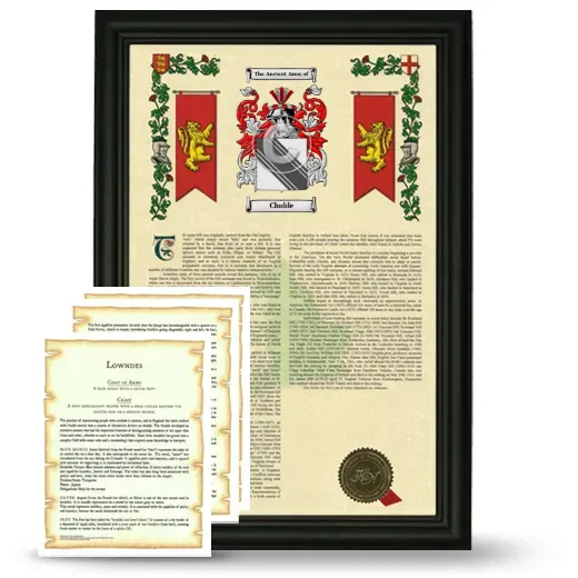 Cludde Framed Armorial History and Symbolism - Black