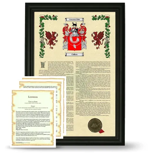 Cokun Framed Armorial History and Symbolism - Black