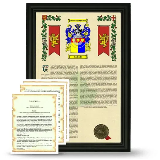 Collcutt Framed Armorial History and Symbolism - Black