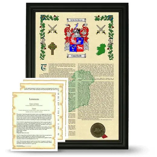 Comefarde Framed Armorial History and Symbolism - Black