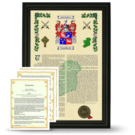 Comerfearde Framed Armorial History and Symbolism - Black