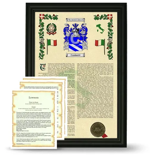 Cominotti Framed Armorial History and Symbolism - Black
