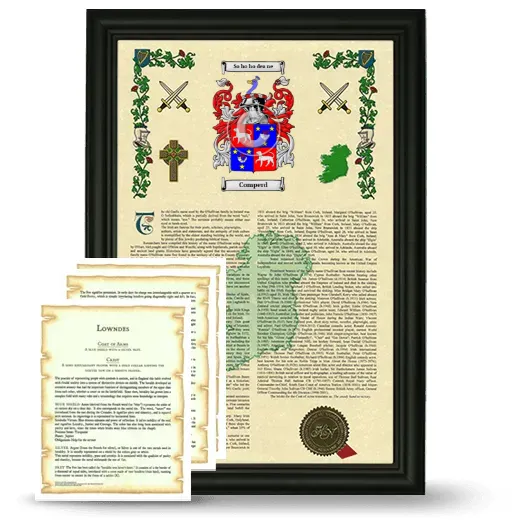Comperd Framed Armorial History and Symbolism - Black
