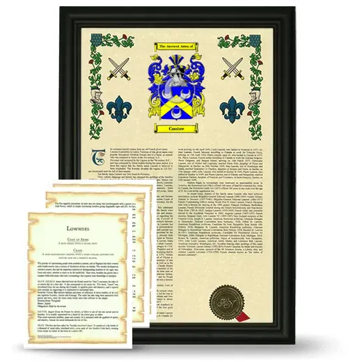 Contee Framed Armorial History and Symbolism - Black