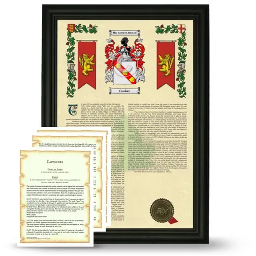 Cooker Framed Armorial History and Symbolism - Black