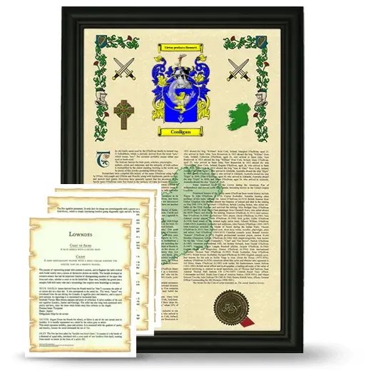 Cooligan Framed Armorial History and Symbolism - Black