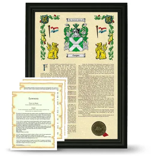 Coopes Framed Armorial History and Symbolism - Black
