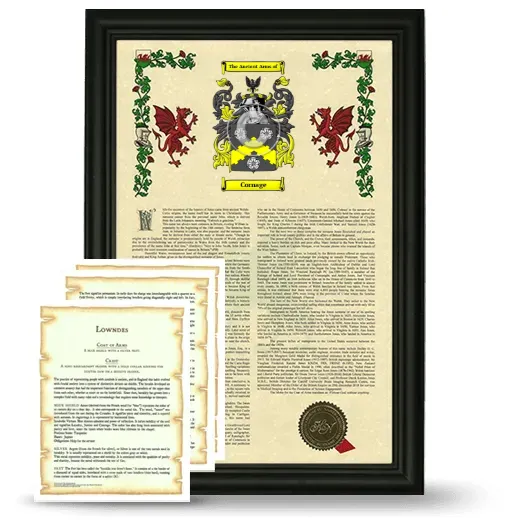 Cornage Framed Armorial History and Symbolism - Black