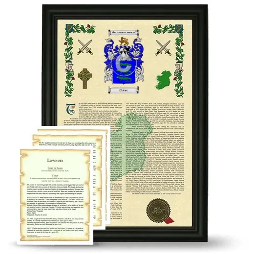 Coter Framed Armorial History and Symbolism - Black