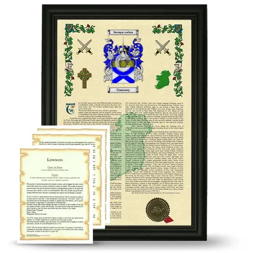 Cramsey Framed Armorial History and Symbolism - Black