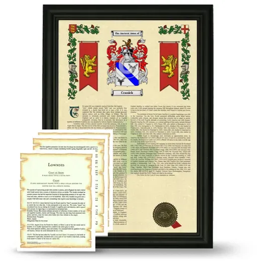 Cranick Framed Armorial History and Symbolism - Black