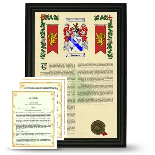 Crannack Framed Armorial History and Symbolism - Black
