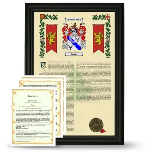 Cranor Framed Armorial History and Symbolism - Black