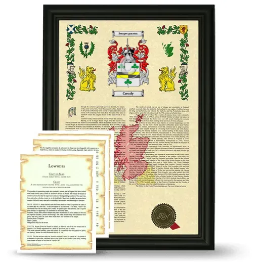 Cready Framed Armorial History and Symbolism - Black