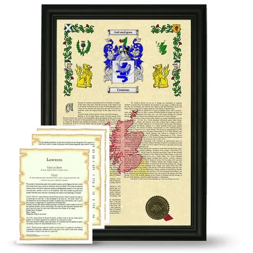 Creaton Framed Armorial History and Symbolism - Black