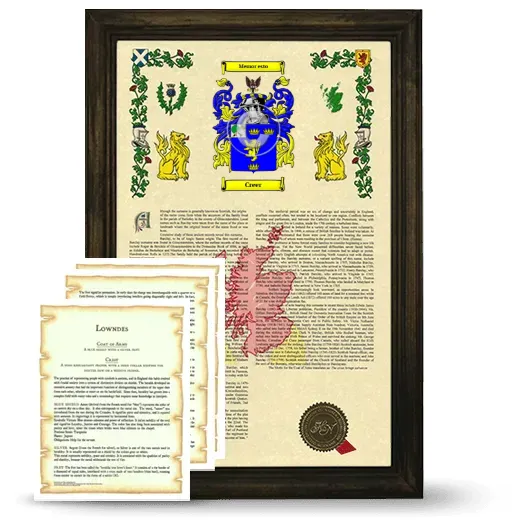 Creer Framed Armorial History and Symbolism - Brown