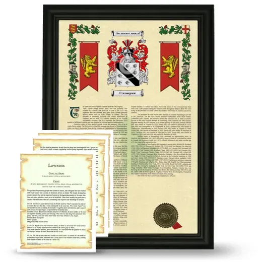 Creuequor Framed Armorial History and Symbolism - Black
