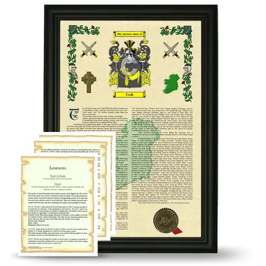 Crok Framed Armorial History and Symbolism - Black