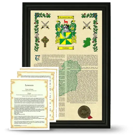 Crotton Framed Armorial History and Symbolism - Black
