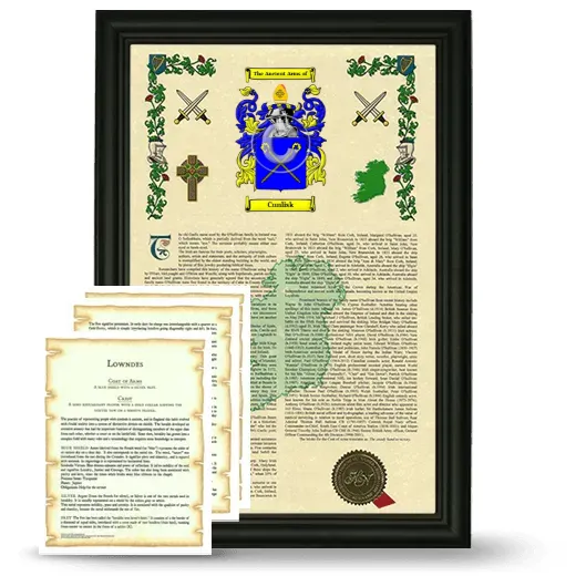 Cunlisk Framed Armorial History and Symbolism - Black