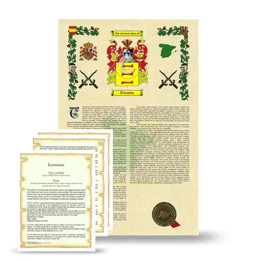 D'acosta Armorial History and Symbolism package