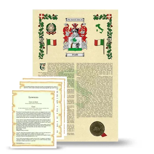 D'zelli Armorial History and Symbolism package