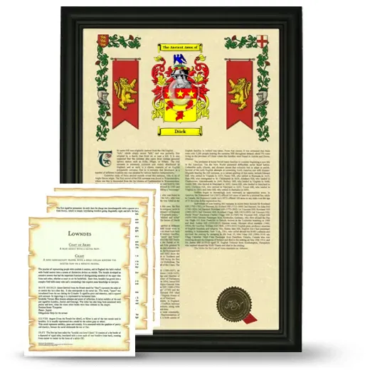 Dück Framed Armorial History and Symbolism - Black