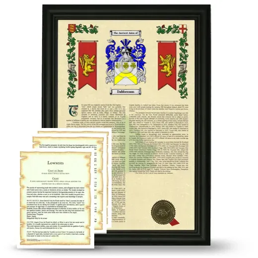 Dabbernon Framed Armorial History and Symbolism - Black