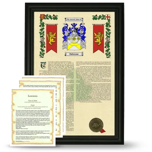 Dabernon Framed Armorial History and Symbolism - Black