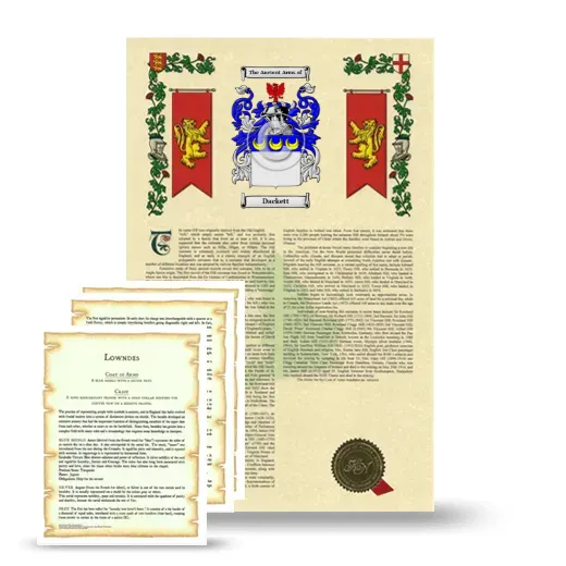 Dackett Armorial History and Symbolism package