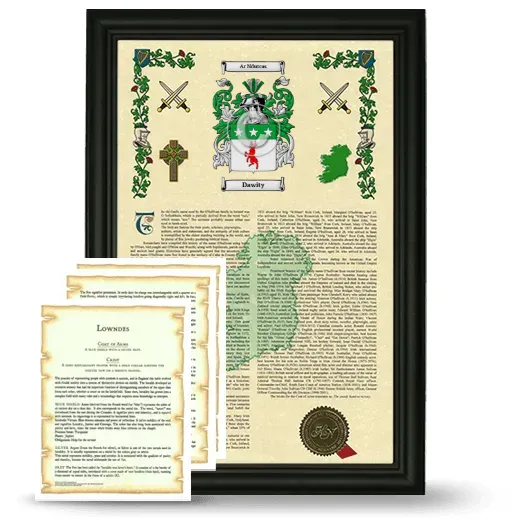 Dawity Framed Armorial History and Symbolism - Black