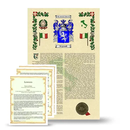 De'grandi Armorial History and Symbolism package