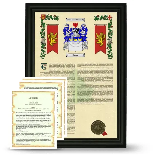Deage Framed Armorial History and Symbolism - Black