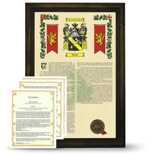 Decory Framed Armorial History and Symbolism - Brown