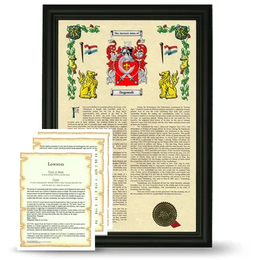 Degroodt Framed Armorial History and Symbolism - Black
