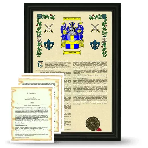 Delacroix Framed Armorial History and Symbolism - Black