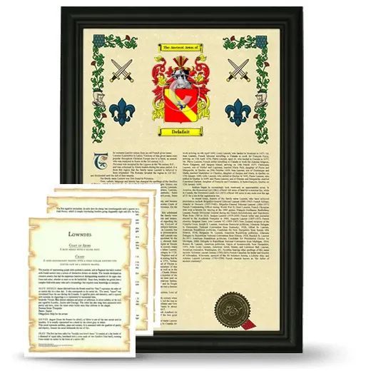 Delafait Framed Armorial History and Symbolism - Black