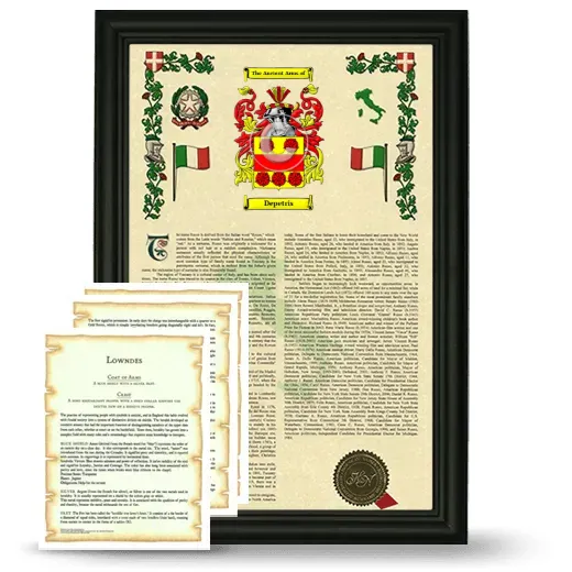 Depetris Framed Armorial History and Symbolism - Black