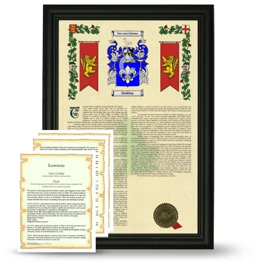 Dickbey Framed Armorial History and Symbolism - Black