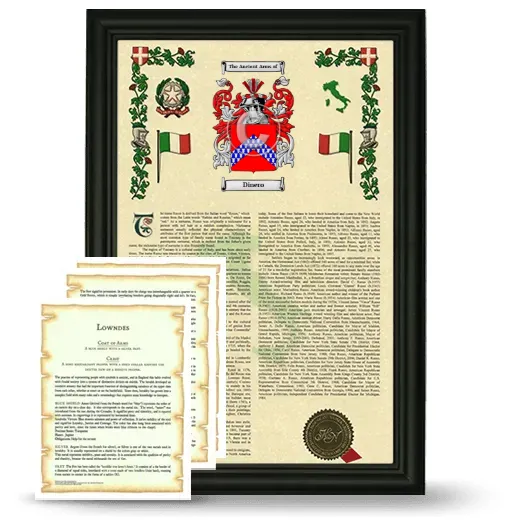 Dinero Framed Armorial History and Symbolism - Black